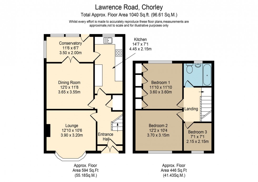 Floorplan for Lawrence Road, Chorley, PR7