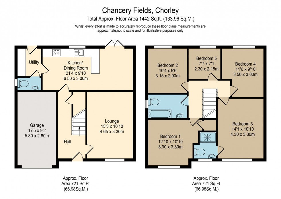 Floorplan for Chancery Fields, Chorley, PR7