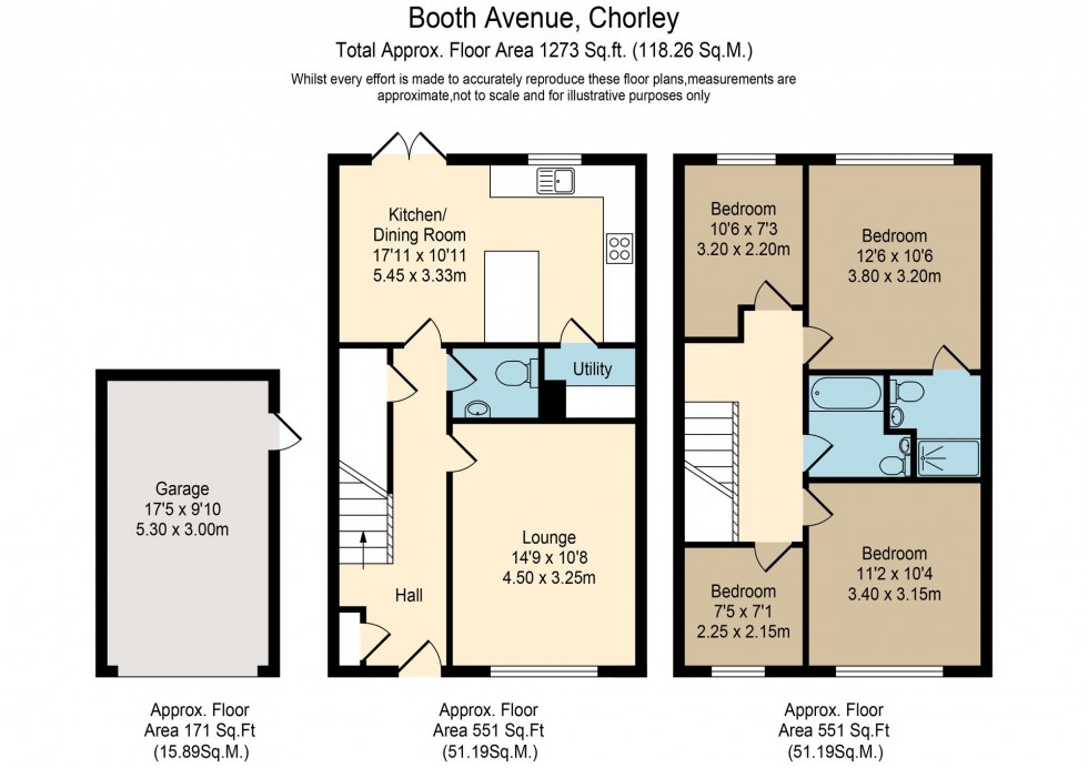 Floorplan for Booth Avenue, Chorley, PR7