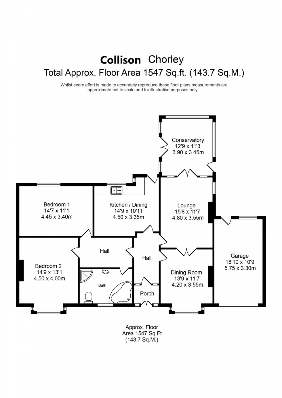 Floorplan for Collison Avenue, Chorley, PR7