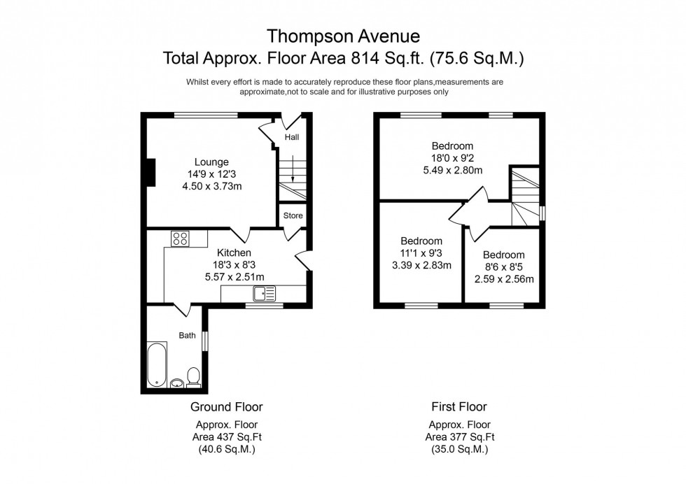 Floorplan for Thompson Avenue, Ormskirk, L39