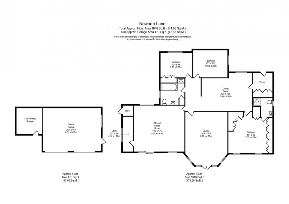 Floorplan for Newarth Lane, Hesketh Bank, PR4