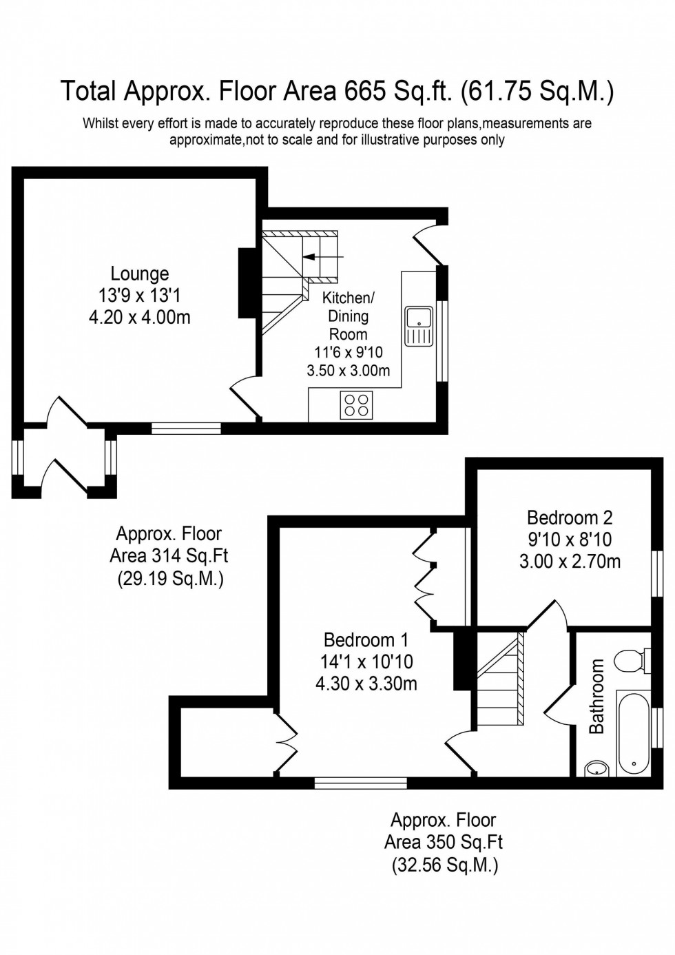 Floorplan for Brinscall Terrace, Brinscall, PR6