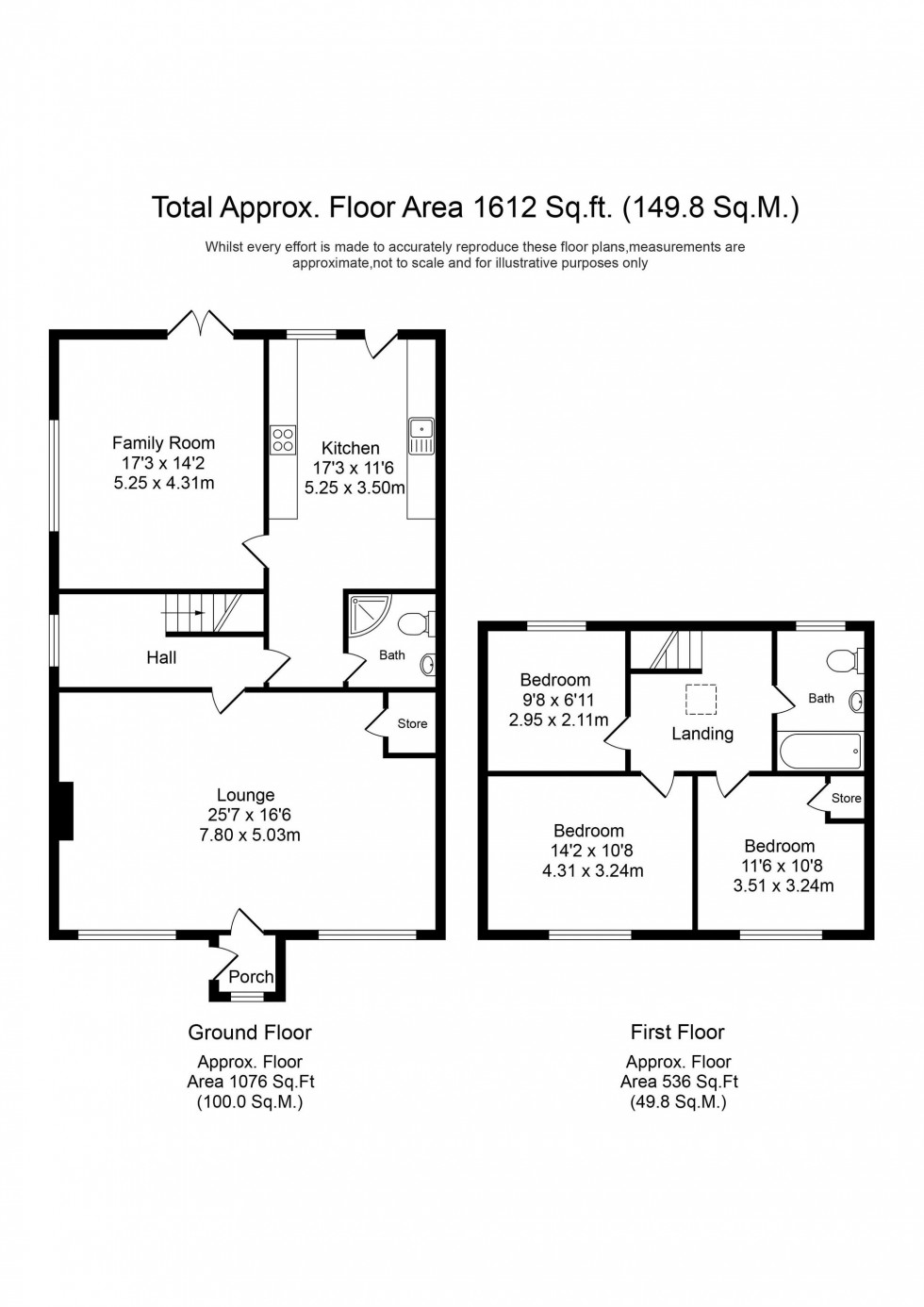 Floorplan for Town Lane, Much Hoole, PR4