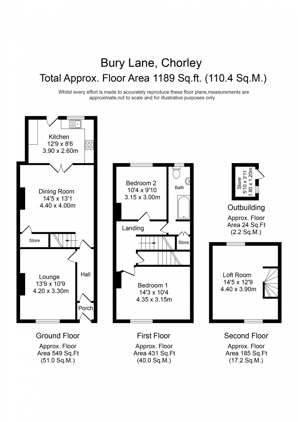 Floorplan for Bury Lane, Withnell, PR6
