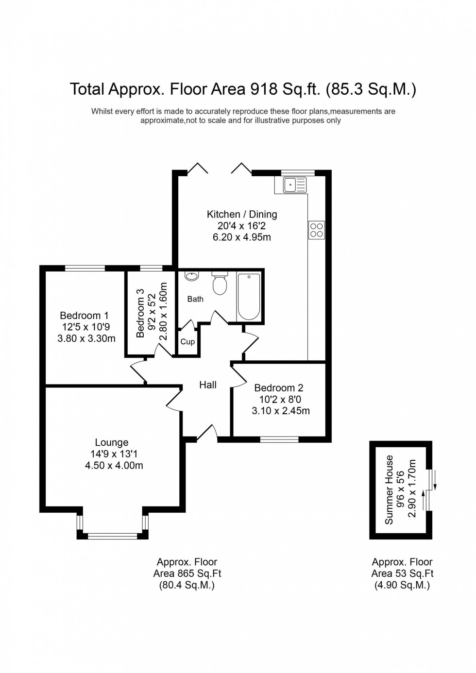 Floorplan for Lawton Close, Wheelton, PR6