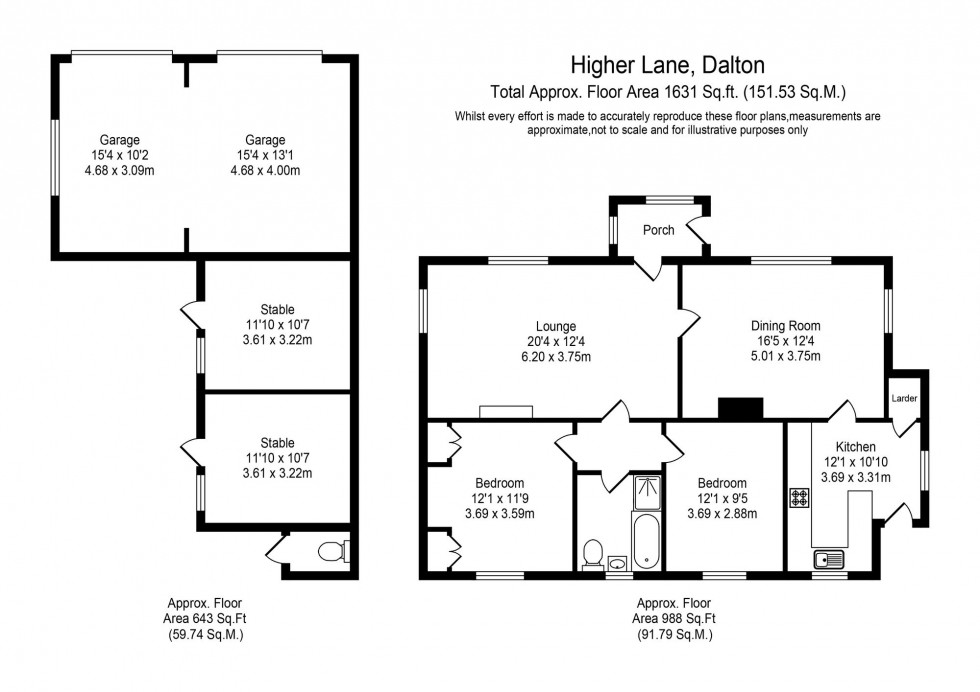 Floorplan for Higher Lane, Dalton, WN8