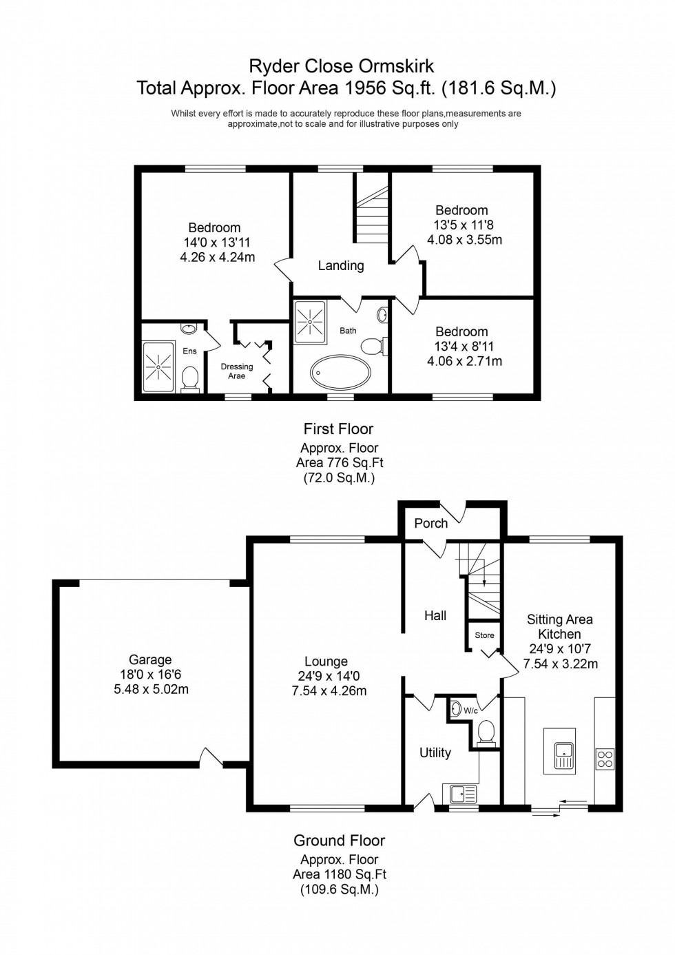 Floorplan for Ryder Close, Aughton, L39