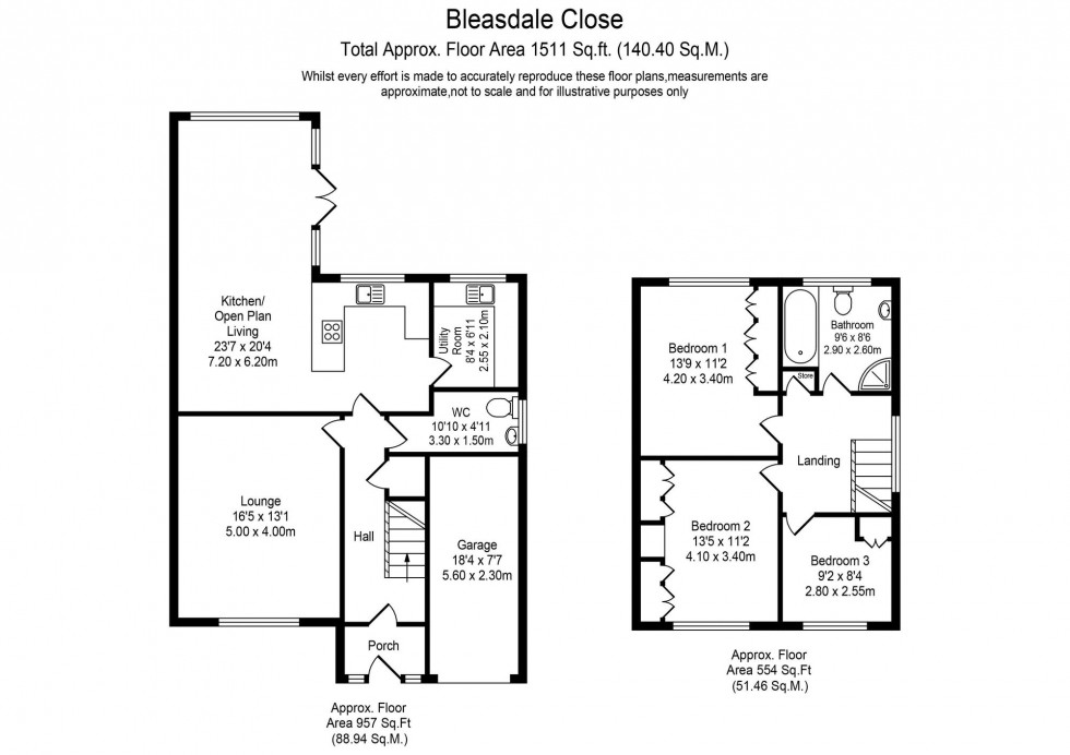 Floorplan for Bleasdale Close, Aughton, L39
