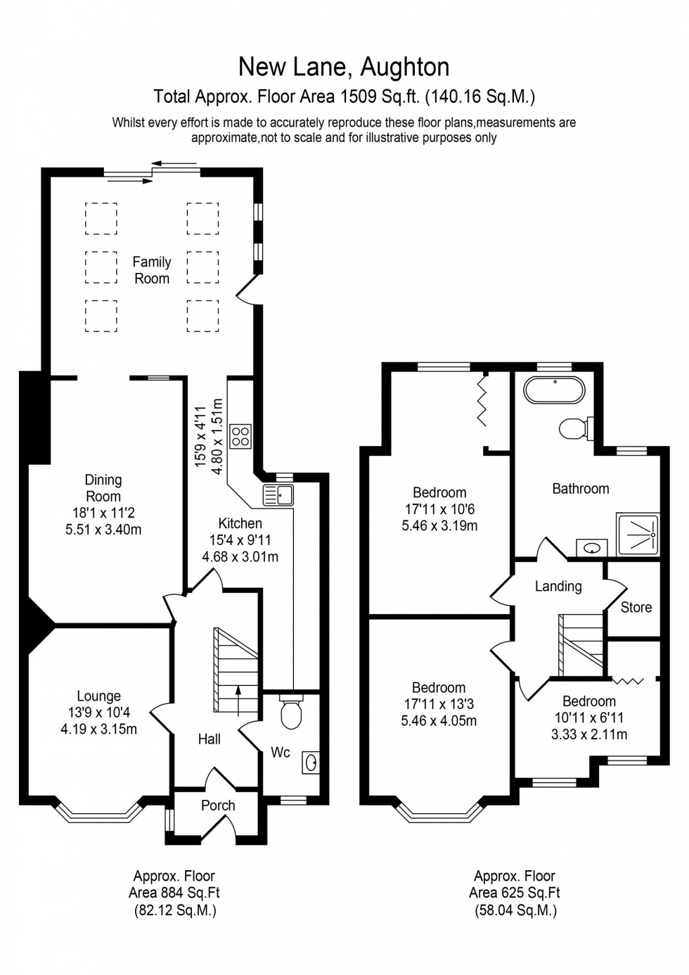 Floorplan for New Lane, Aughton, L39