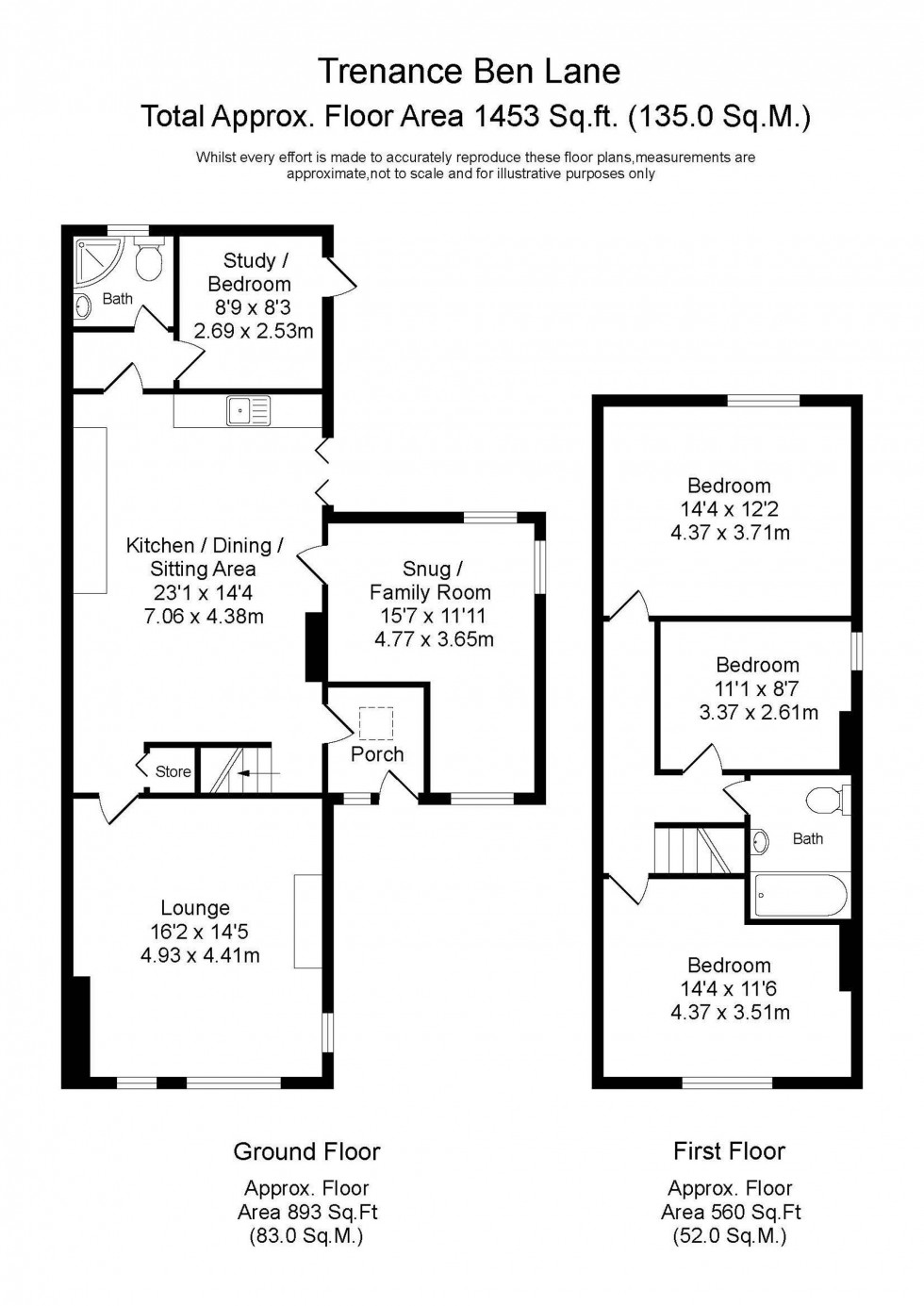 Floorplan for Ben Lane, Bickerstaffe, L39