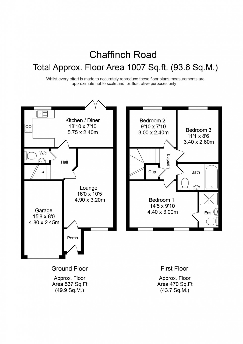 Floorplan for Chaffinch Road, Buckshaw Village, PR7