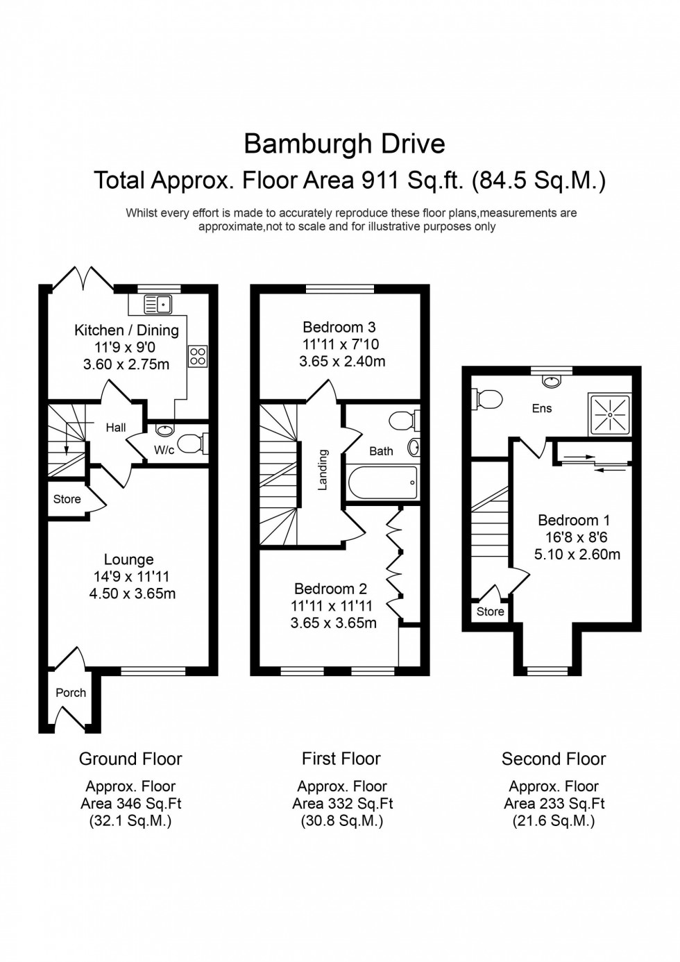 Floorplan for Bamburgh Drive, Buckshaw Village, PR7