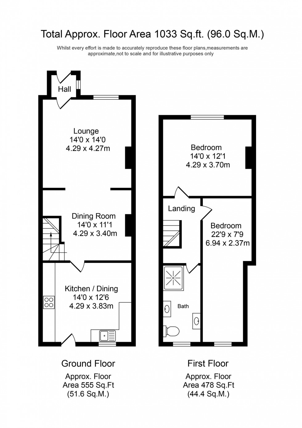Floorplan for Lord Street, Burscough, L40