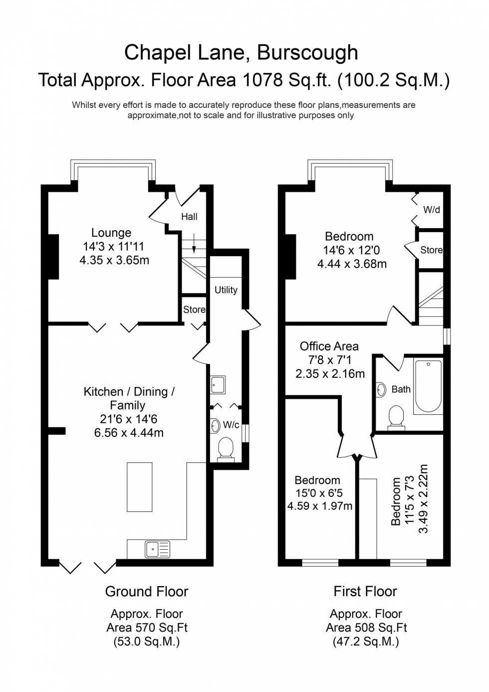 Floorplan for Chapel Lane, Burscough, L40