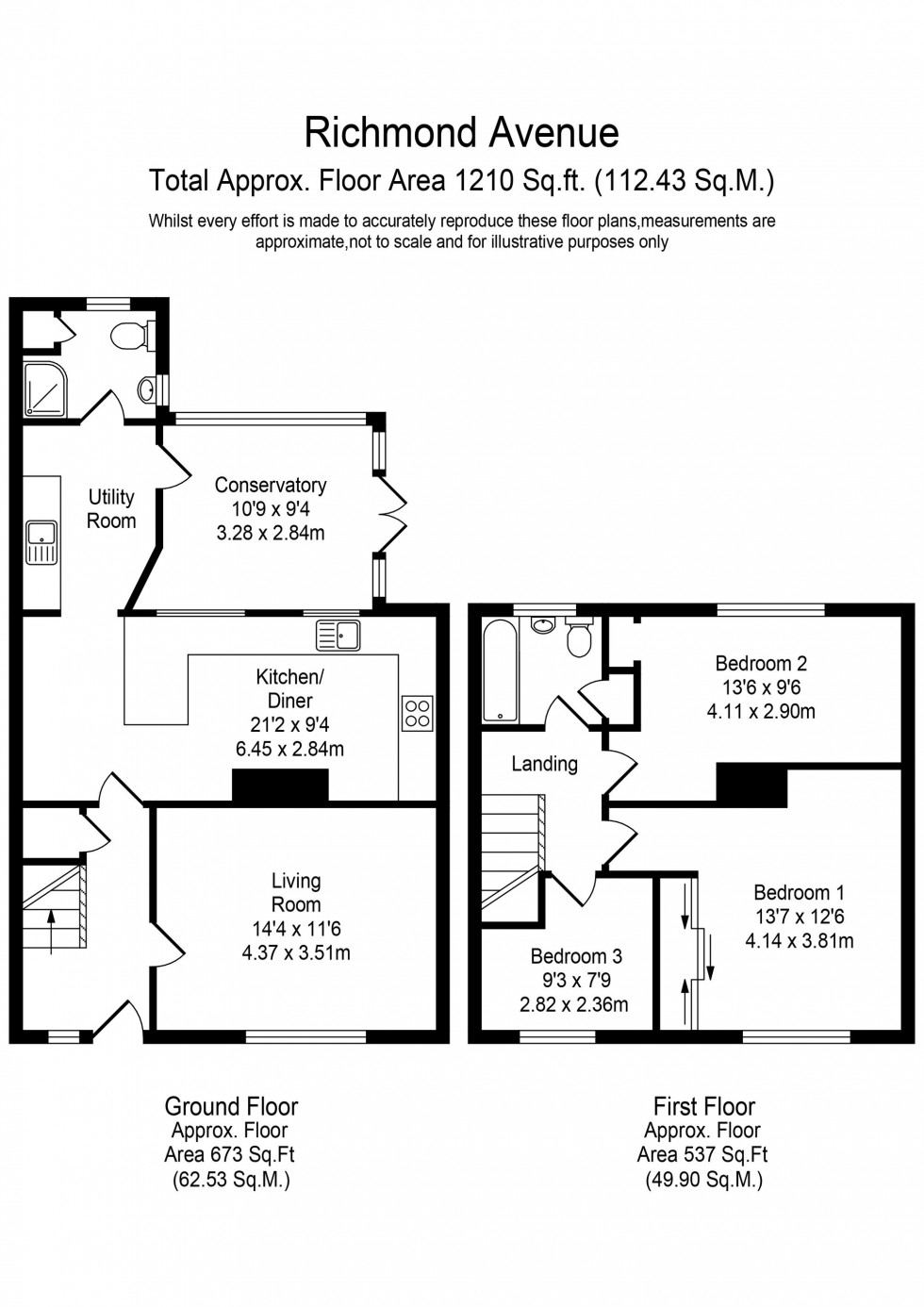 Floorplan for Richmond Avenue, Burscough, L40