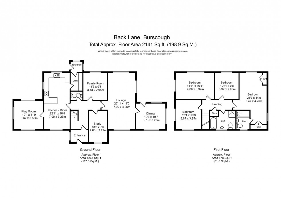 Floorplan for Back Lane, Burscough, L40