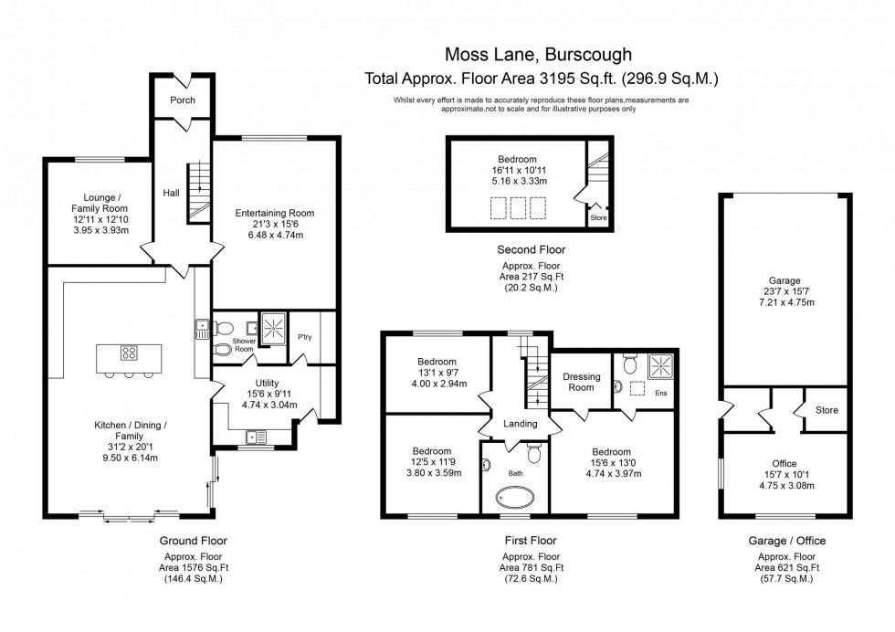 Floorplan for Moss Lane, Burscough, L40