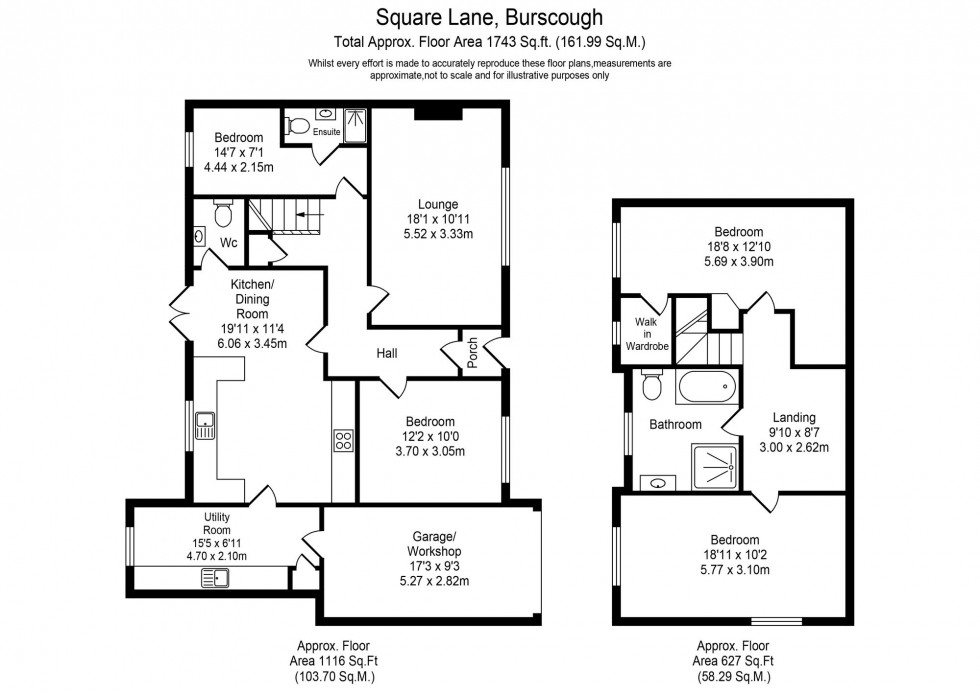 Floorplan for Square Lane, Burscough, L40
