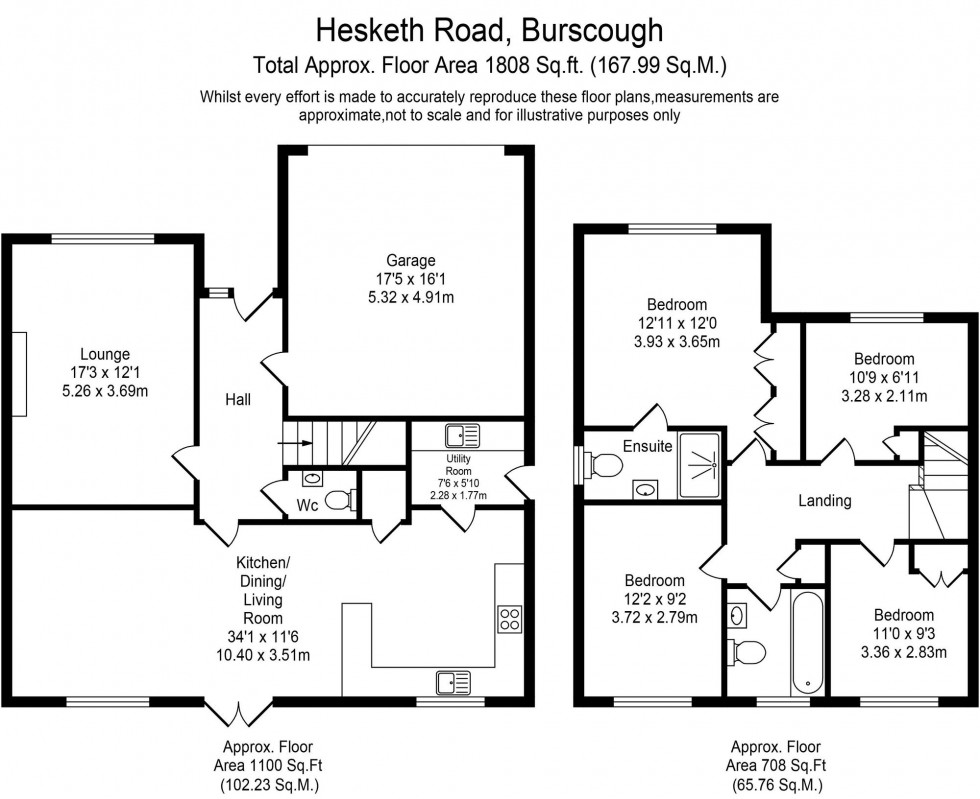 Floorplan for Hesketh Road, Burscough, L40