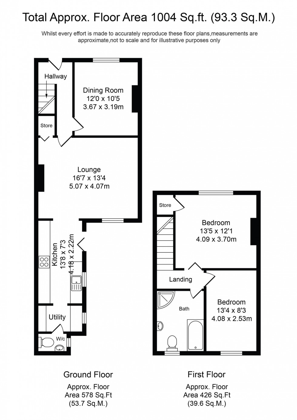 Floorplan for Square Lane, Burscough, L40