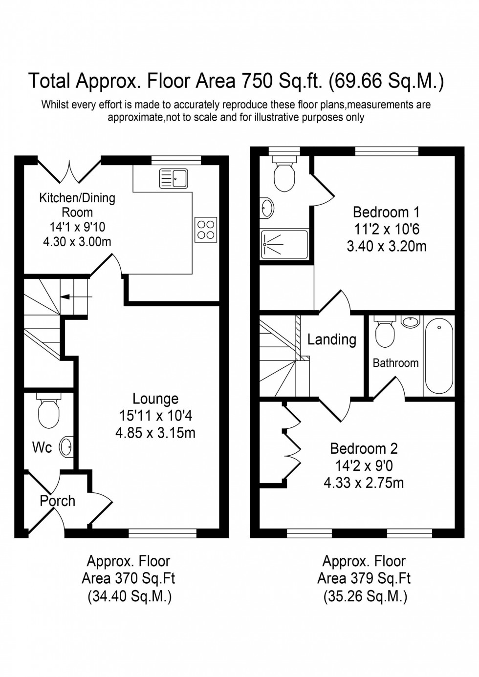 Floorplan for Penwortham Avenue, Burscough, L40