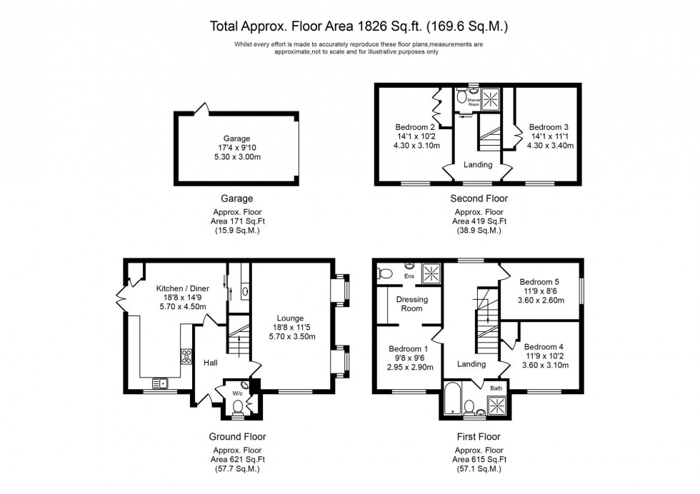 Floorplan for Cherry Tree Close, Charnock Richard, PR7