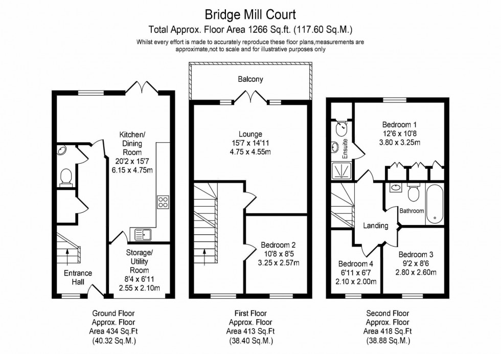 Floorplan for Bridge Mill Court, Chorley, PR6