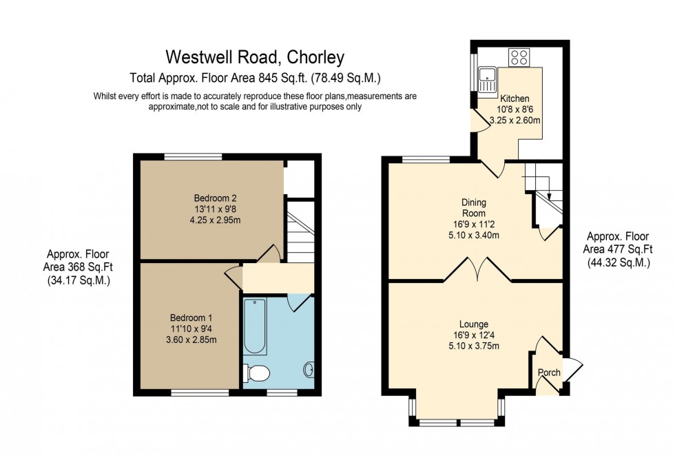 Floorplan for Westwell Road, Chorley, PR6