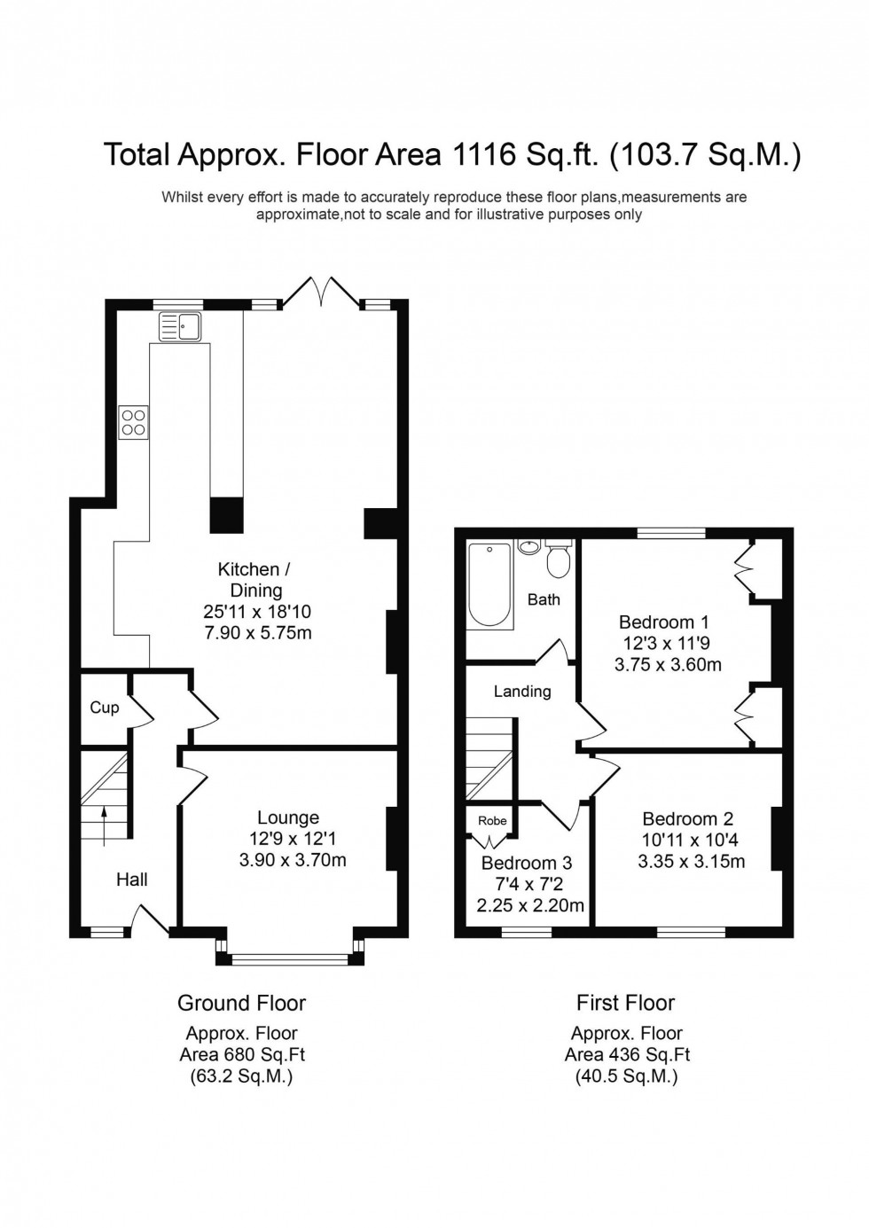 Floorplan for Carr Lane, Chorley, PR7