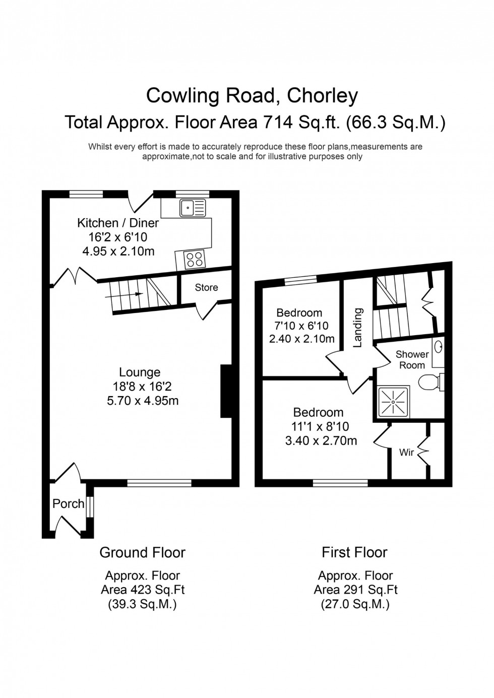 Floorplan for Cowling Road, Chorley, PR6