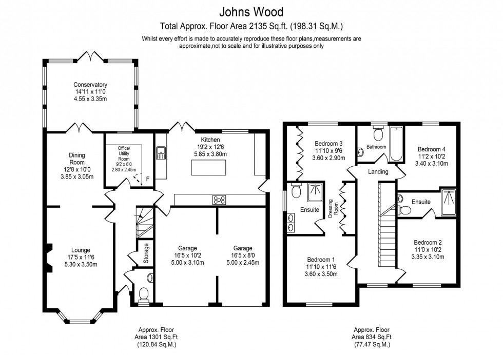 Floorplan for Johns Wood Close, Chorley, PR7