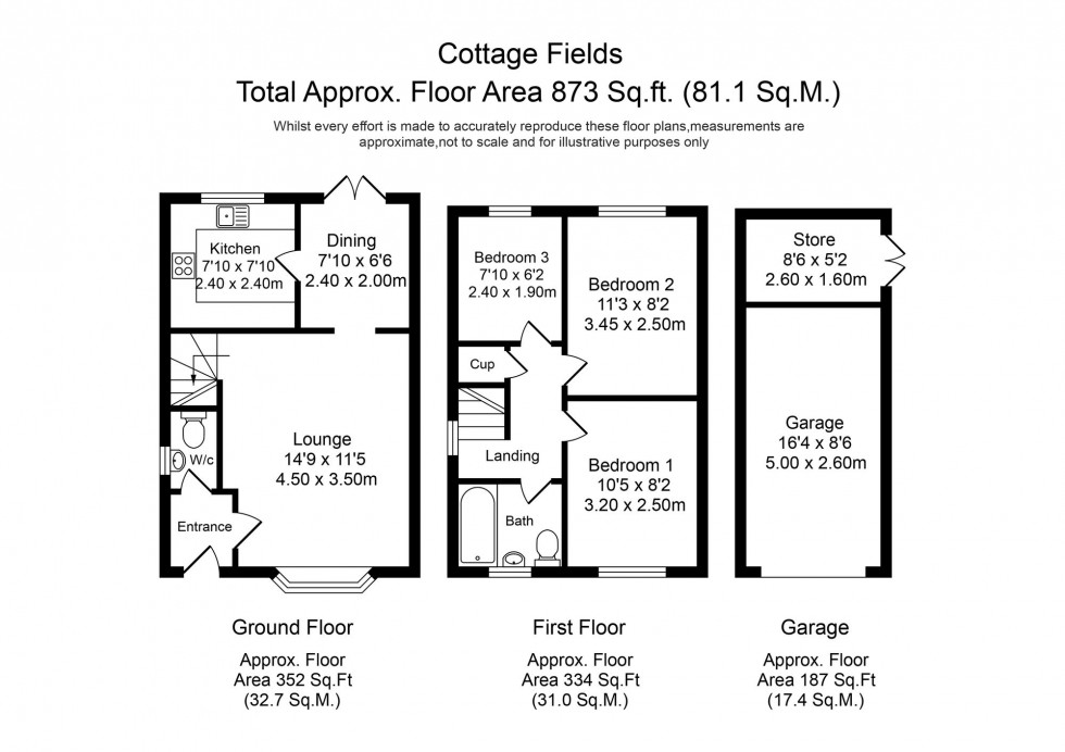 Floorplan for Cottage Fields, Chorley, PR7