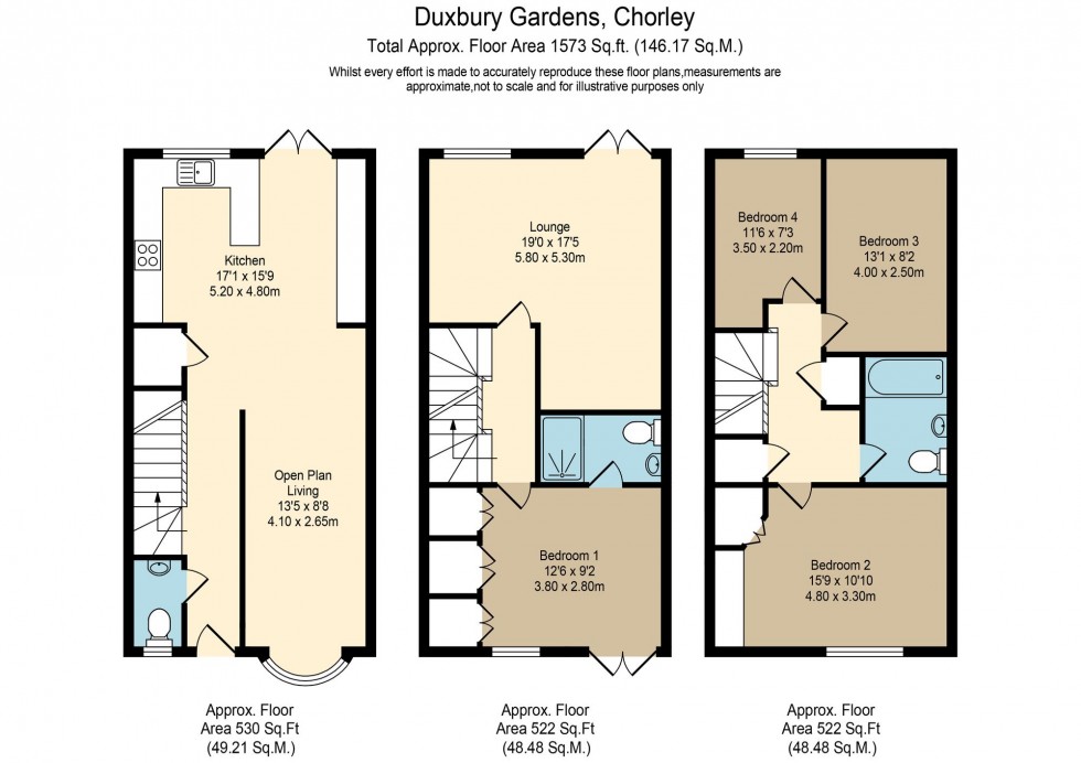 Floorplan for Duxbury Gardens, Chorley, PR7