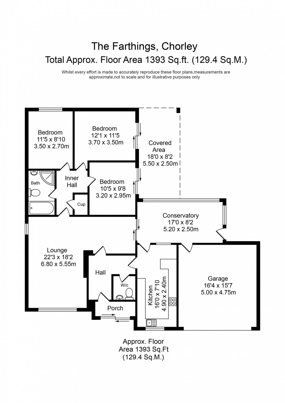 Floorplan for The Farthings, Chorley, PR7