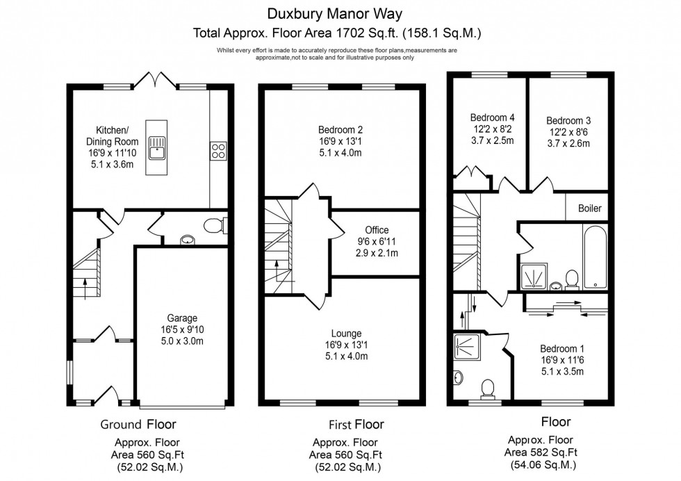 Floorplan for Duxbury Manor Way, Chorley, PR7