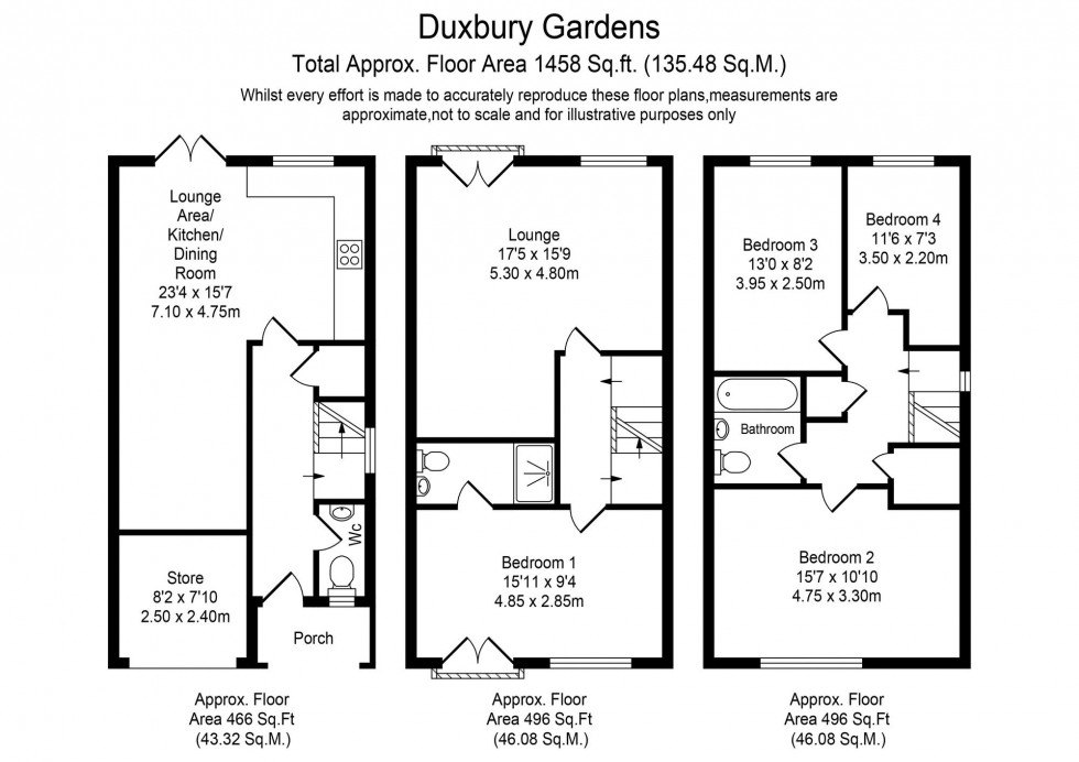 Floorplan for Duxbury Gardens, Chorley, PR7