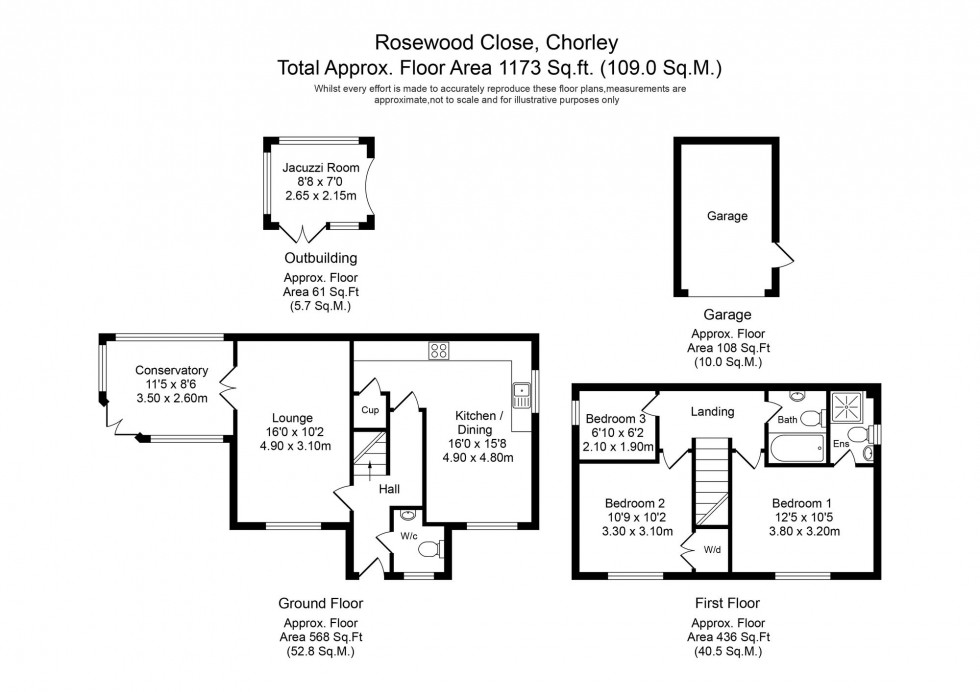 Floorplan for Rosewood Close, Chorley, PR7