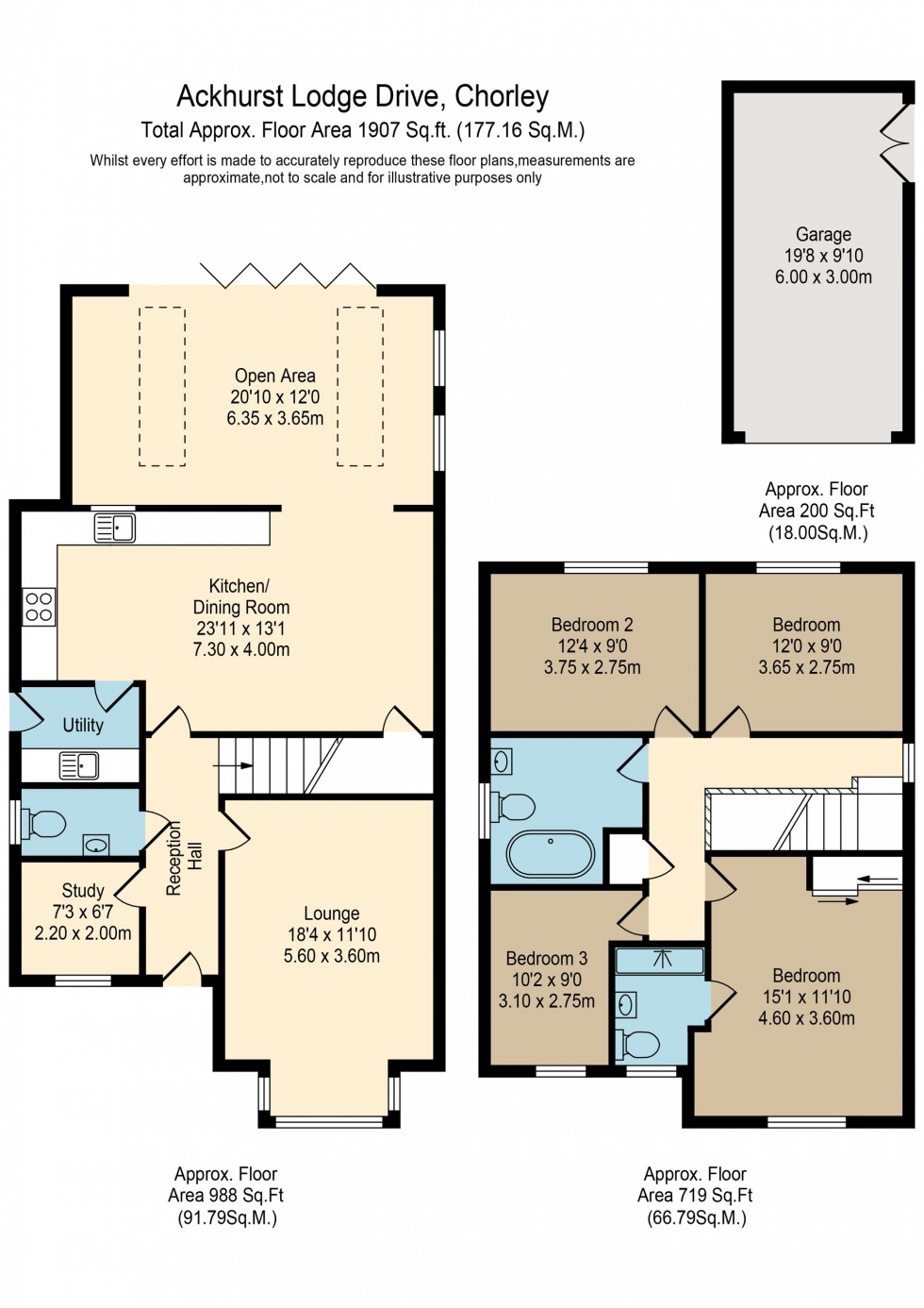 Floorplan for Ackhurst Lodge Drive, Chorley, PR7