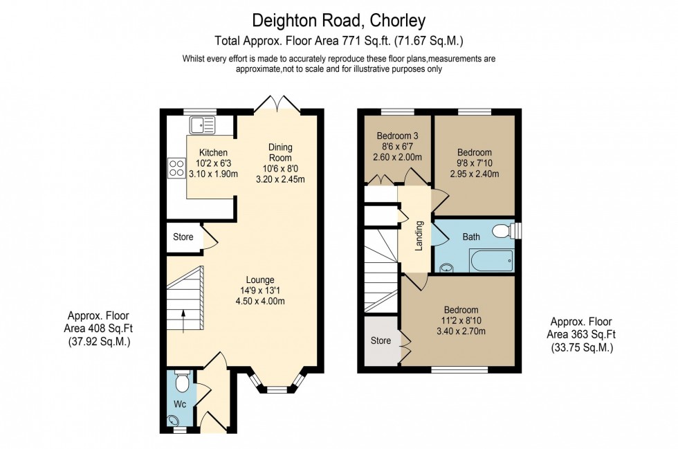 Floorplan for Deighton Road, Chorley, PR7