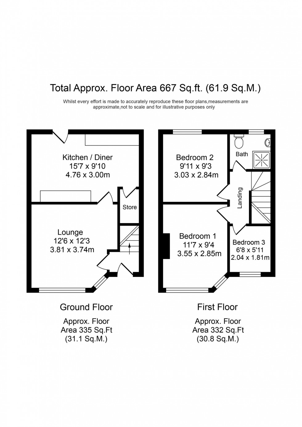 Floorplan for Railway Road, Chorley, PR6