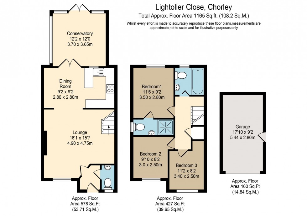 Floorplan for Lightoller Close, Chorley, PR6