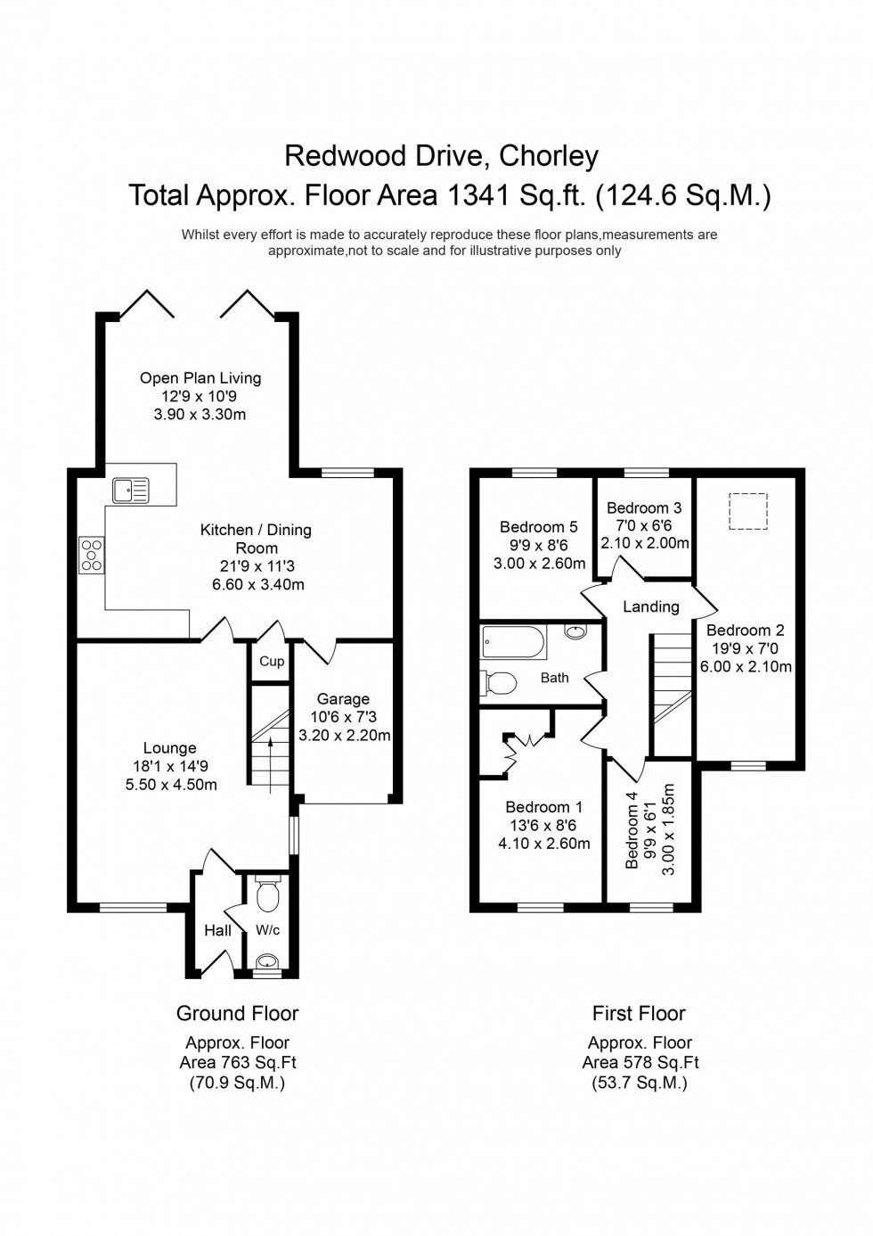 Floorplan for Redwood Drive, Chorley, PR7