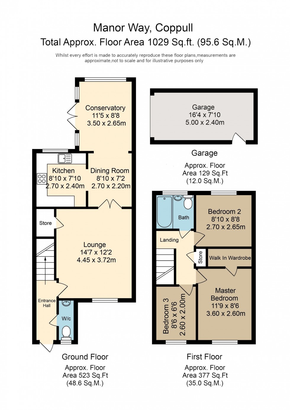 Floorplan for Manor Way, Coppull, PR7
