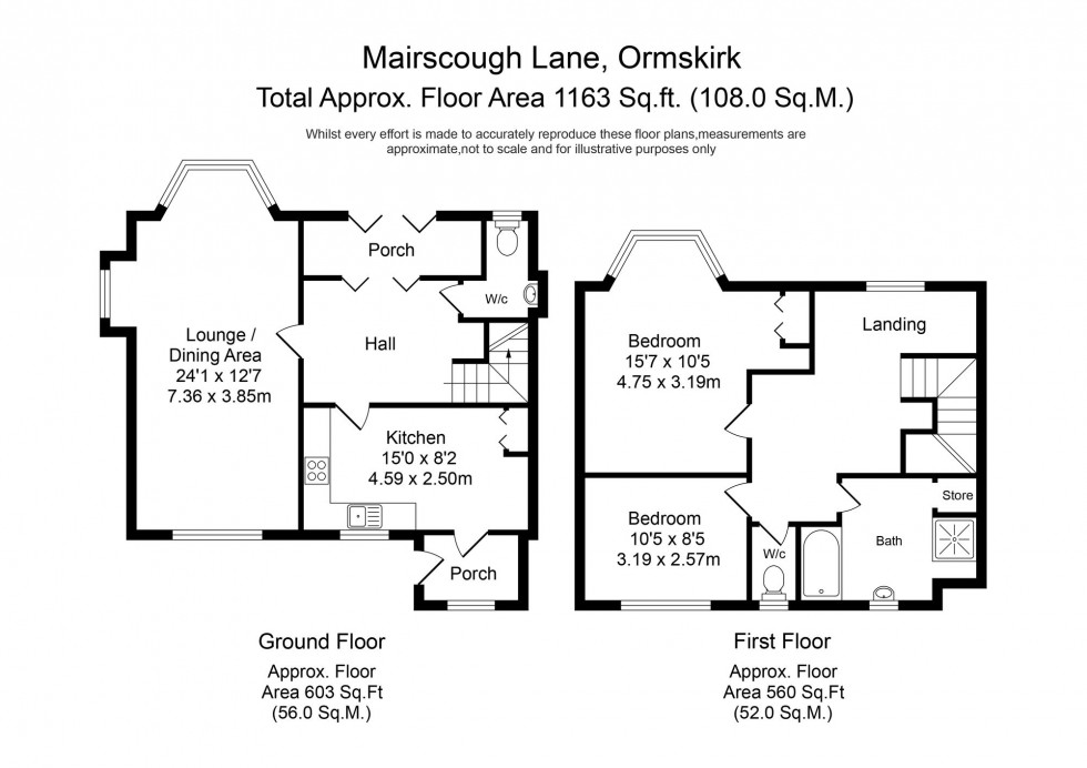 Floorplan for Mairscough Lane, Downholland, L39