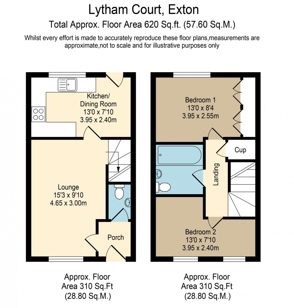 Floorplan for Lytham Court, Euxton, PR7