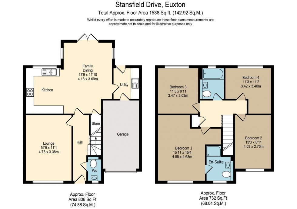 Floorplan for Stansfield Drive, Euxton, PR7