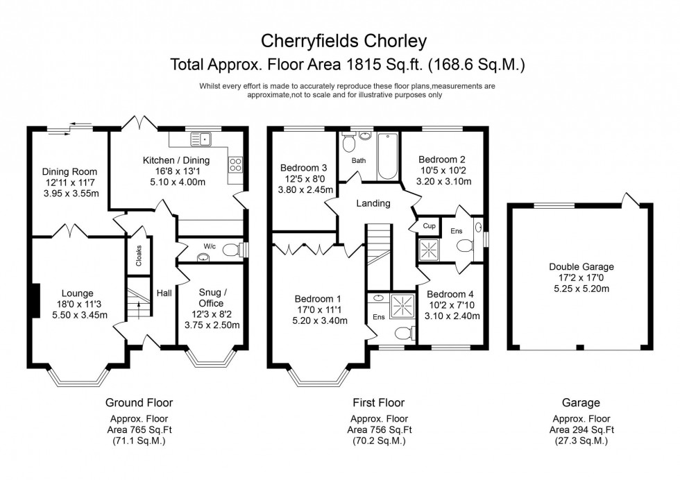 Floorplan for Cherryfields, Euxton, PR7