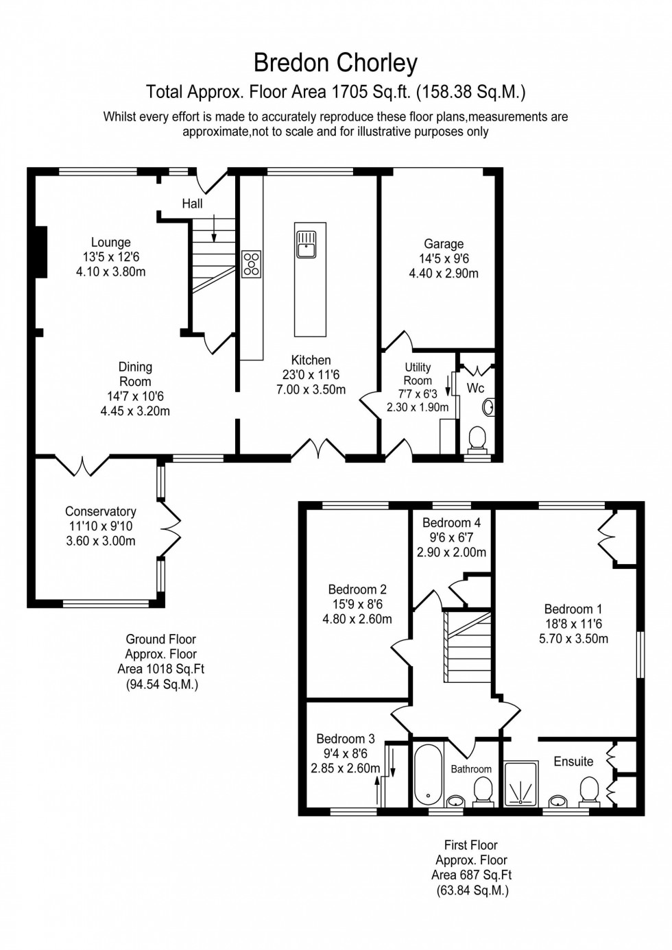 Floorplan for Bredon Avenue, Euxton, PR7