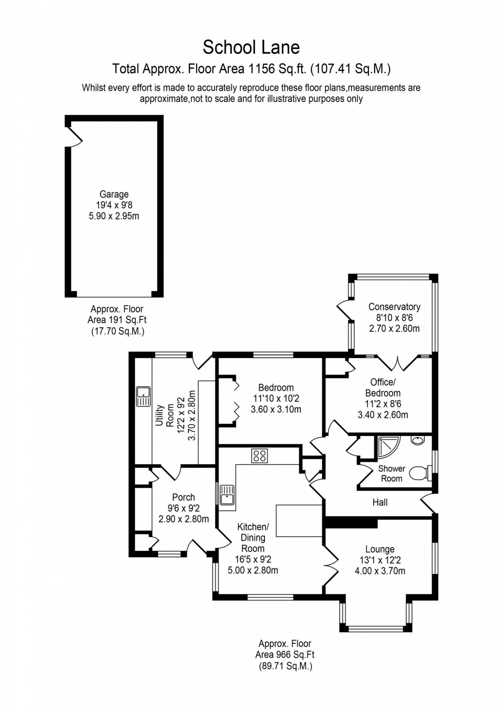 Floorplan for School Lane, Euxton, PR7